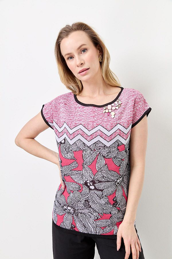Two Mail-Low Sleeve Knitwear PINK 1
