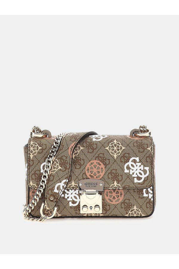 Guess Messenger Bag Brown Patterned Trendyol