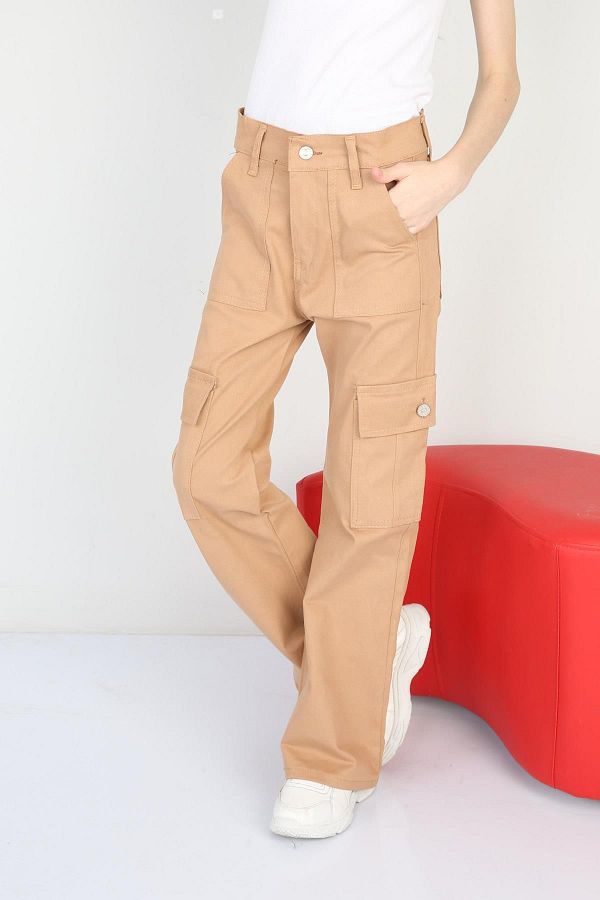 Pina Kids-Pantaloni cargo din in pentru fetiță 1