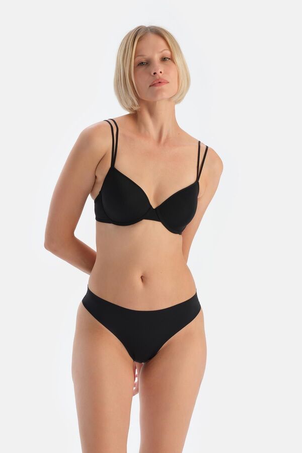 Dagi-5144Kc Laser Cut Black Brazilian Panties 1