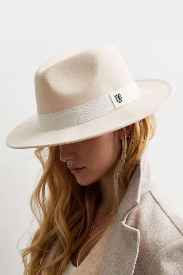 Cream trilby hat store
