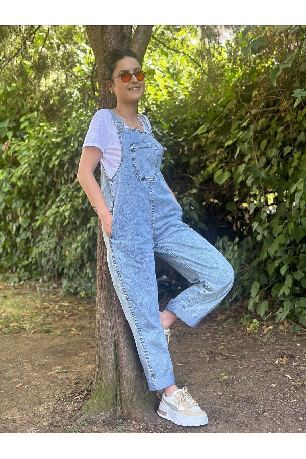 Maternity jeans jumpsuit 2025
