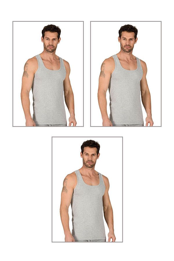 ÖZKAN underwear-Özkan 11407 - Men's 3-Pack 100% Cotton Single Jersey Thick Strap Athlete 1
