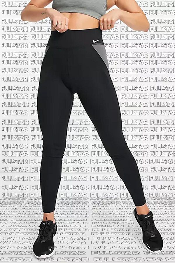 Nike Black Gray Dri Fit Color Block Leggings Recovery 2 Inner Pocket Leggings Trendyol