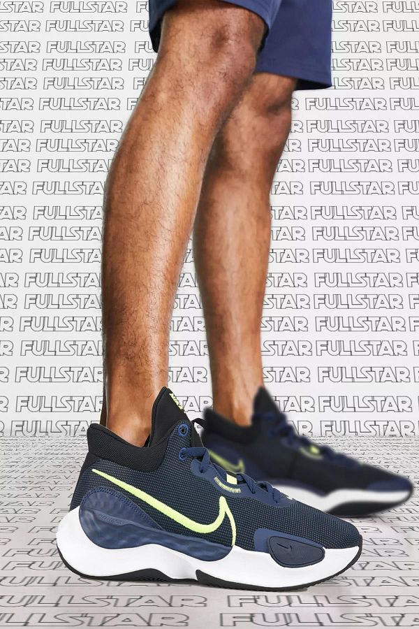 Navy blue nike basketball shoes store