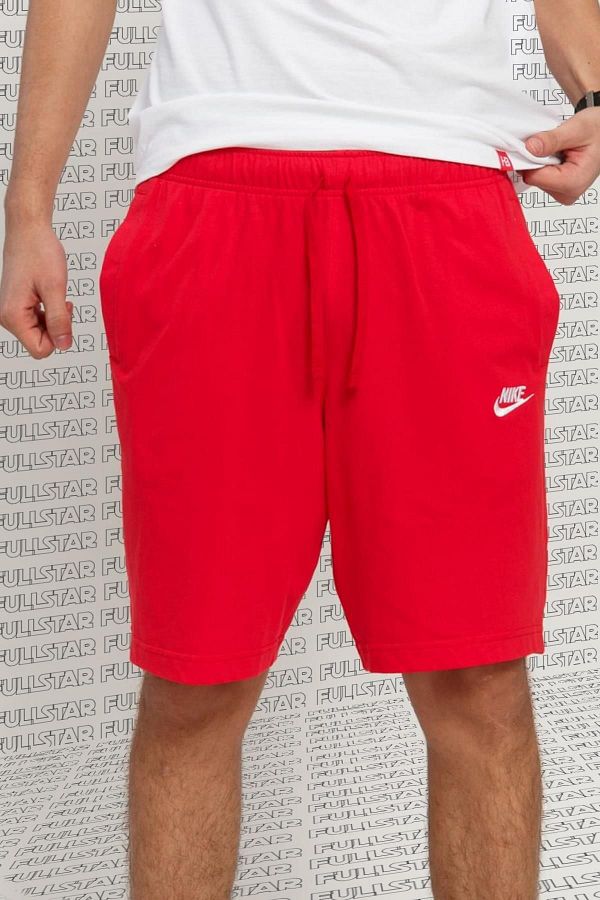 Nike Unisex Red Sportswear Club Jersey Cotton Thin Summer Shorts Trendyol
