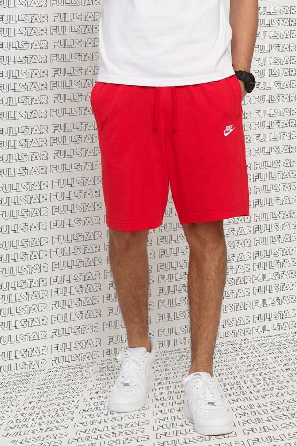 Nike Unisex Red Sportswear Club Jersey Cotton Thin Summer Shorts Trendyol