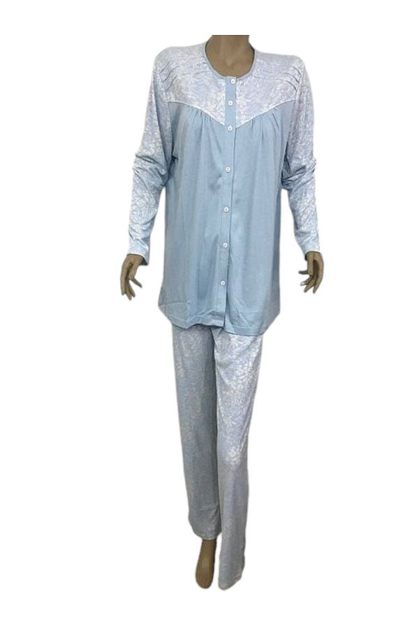 NENA COLLECTION-Set pijama albastru deschis pentru femei - 14295 1