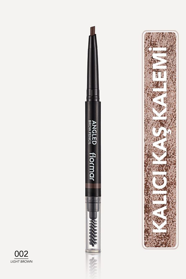 Flormar-Angled Eyebrow Pencil and Eyebrow Brush (light Brown) - Angled Brow Pencil - 002 Light Brown -8690604572045 1