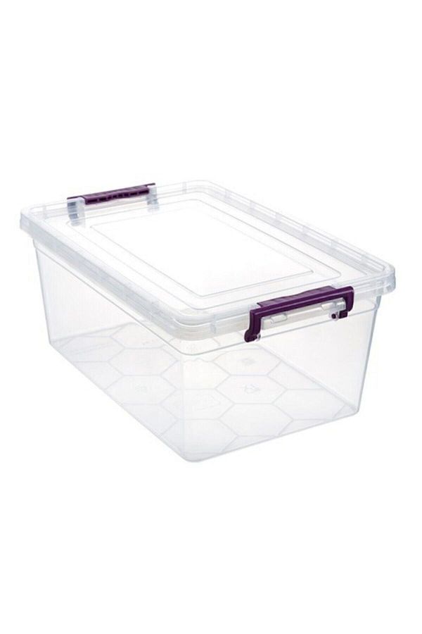 Bursev-Honeycomb Locked Transparent Toy Box Storage Container 14 lt 1