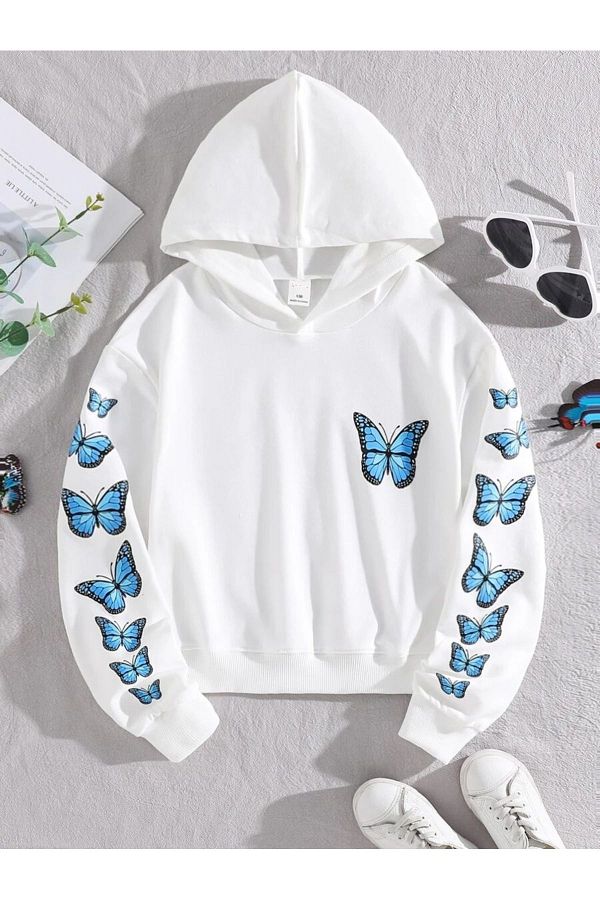 White butterfly hoodie on sale