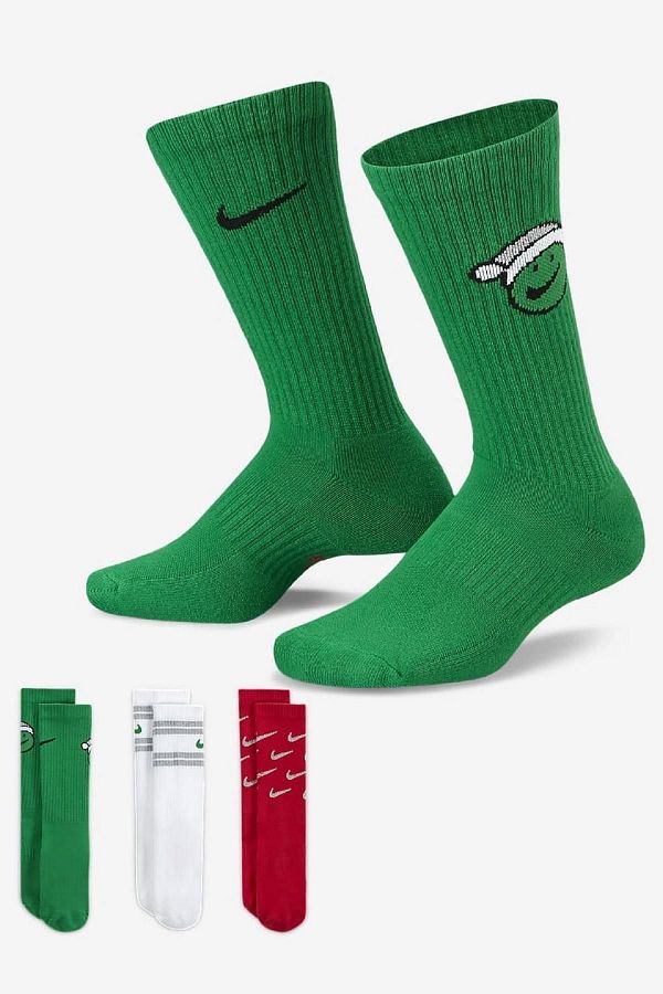 Nike Dri Fit Everyday Smile Noel Holiday 3 Pack 3 Piece Unisex Socks Trendyol