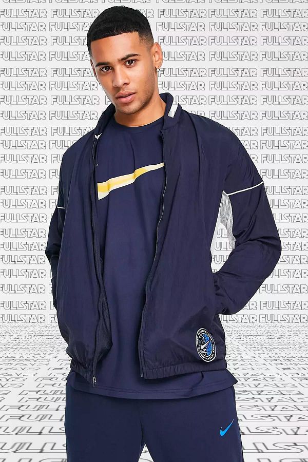 Nike heritage colour block poly full zip hoodie clearance
