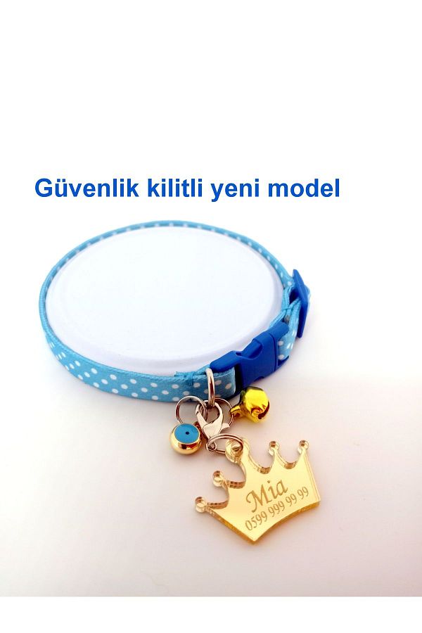 Sempati Store-Adjustable Name Cat Collar with Security Lock Cat Name Tag (18-25 CM ADJUSTABLE) 1