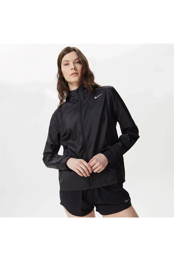 Nike Essential Running Full Zip Hoodie Black Women s Running Jacket Trendyol