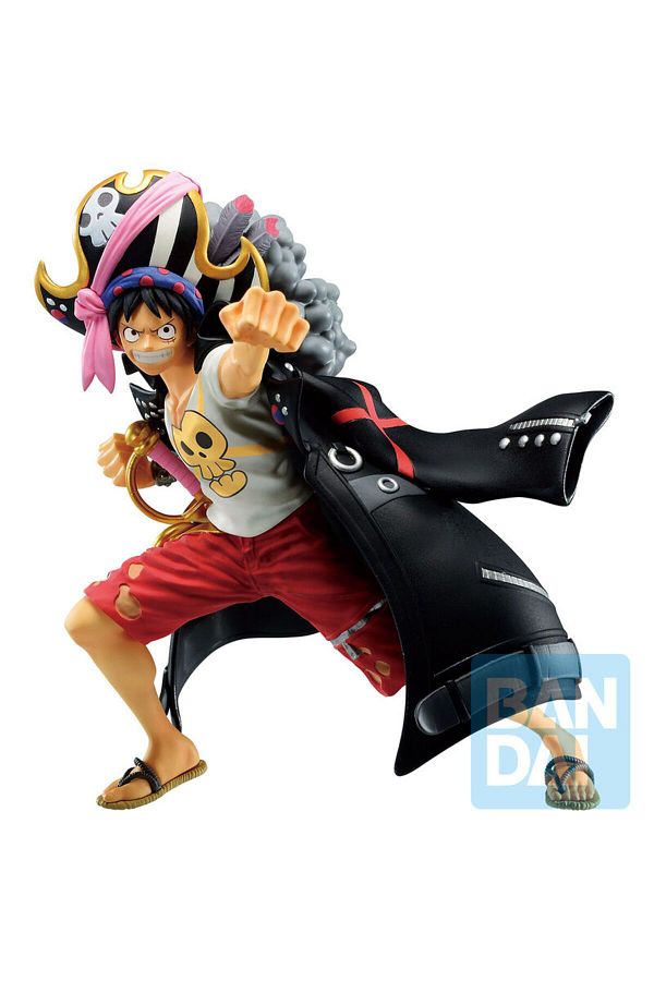 BANDAI-One Piece Film Red D Luffy Monkey Ichibansho 13cm Figure 1