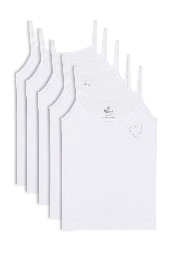 ÖZKAN underwear-Özkan 0817 - 5 Pack Girl's 100% Cotton Ribbed Rhinestone String Strap Flexible Comfortable 1