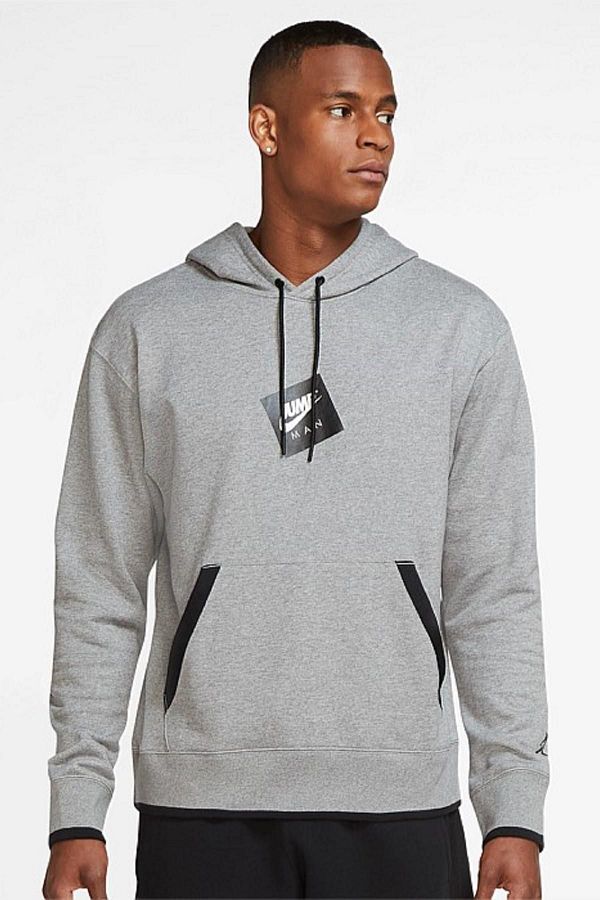 Nike Jordan Jumpman Classics Men s Printed Fleece Pullover Hoodie Gray Trendyol