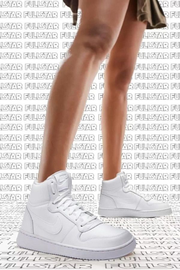 Nike Ebernon Mid Triple Leather Unisex Sneaker Genuine Leather High Top Sports Shoes White Trendyol