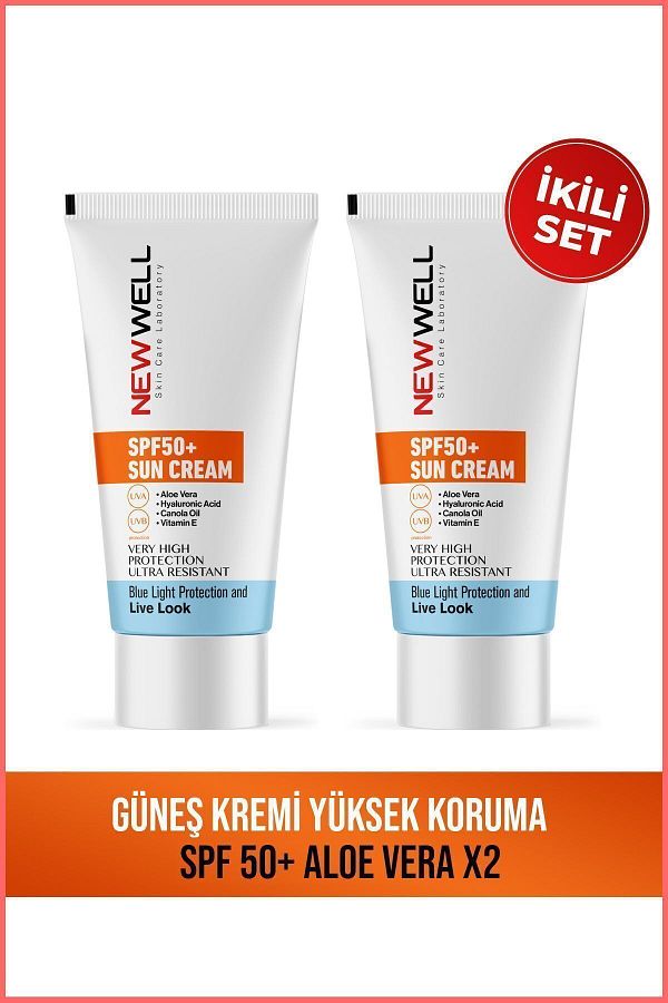 New Well-High Protection Sun Cream - 2X Spf 50 (Aloe Vera) 1