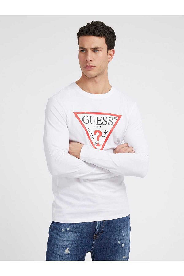 Guess-Eredeti logós férfi Slim Fit póló 1
