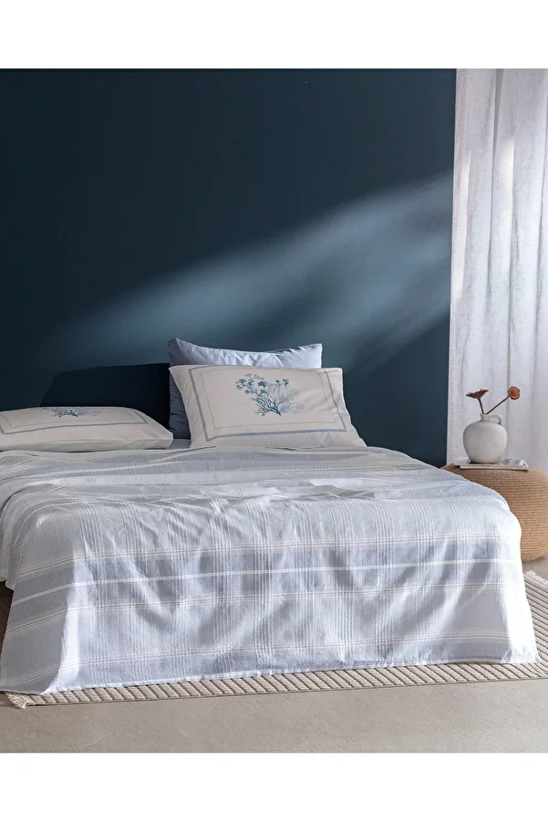 Madame Coco-Set Edgard Cotton Blue Double Pique - Imprimat Ecocell 1