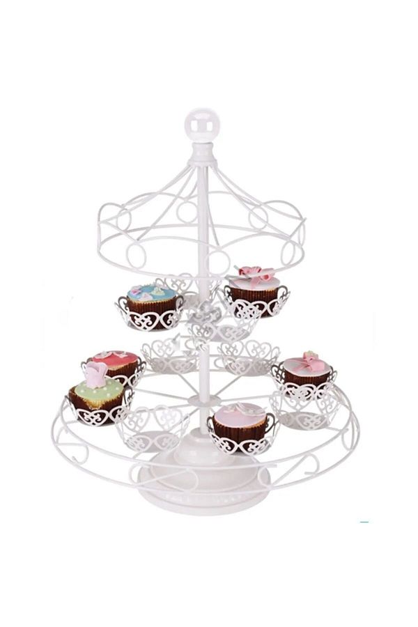 liyaparty-Cupcake Popkek Muffin Cake Stand Carousel 12 Compartment Cake Stand Party Stand Cake Stand 1