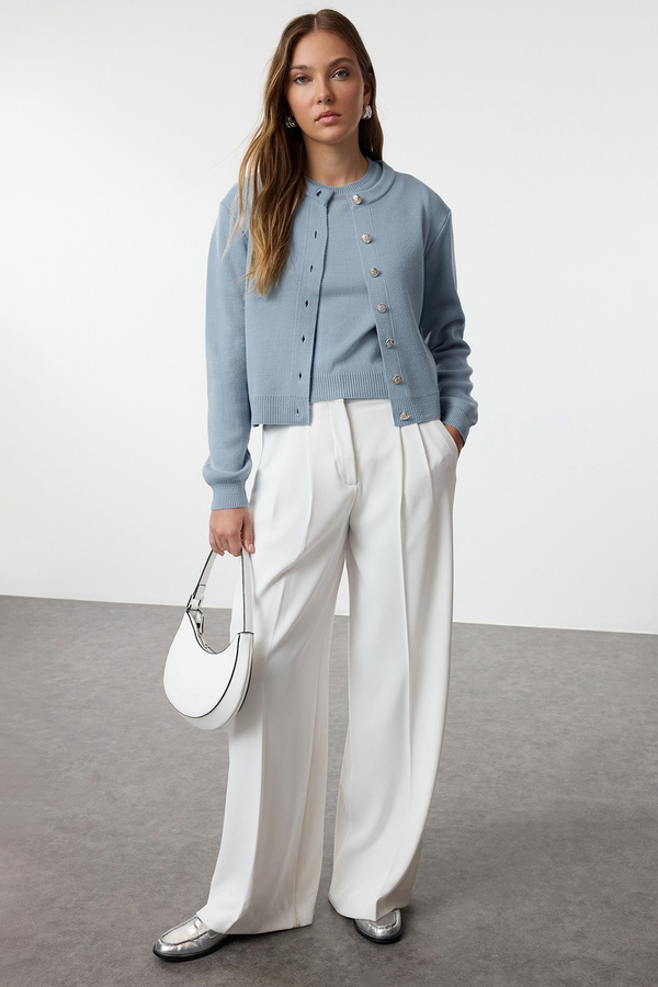 Trendyol Collection-Tricotaj Cardigan Albastru-Bluză TWOAW25HI00216 1