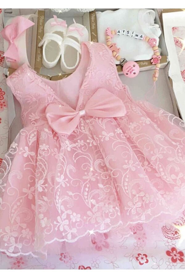 nevrankids Kız Elbise Seti Yeni Doğan - Hastane Çıkışı Ve Mevlütlük Takım ( 0-6 Ay)