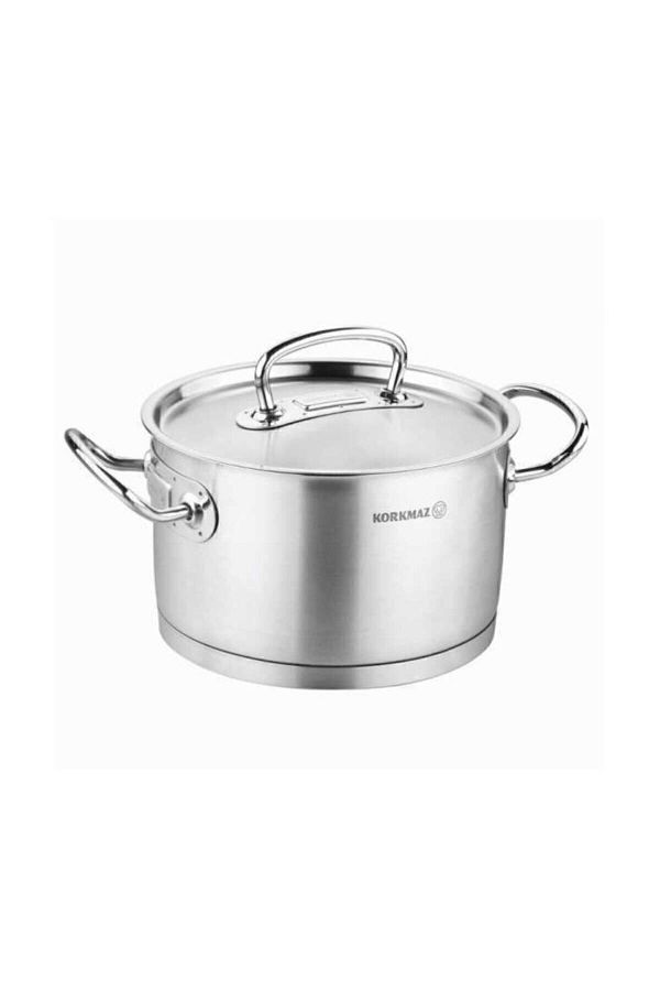 KORKMAZ-A1161 Proline 20 X 12 Cm Satin Steel Saucepan - Professional 1