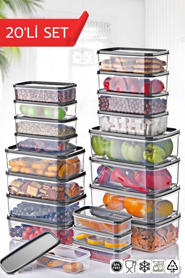 Nandy Home-set of 20 Ebox - RectanGular Food and Food storaGe Container 1