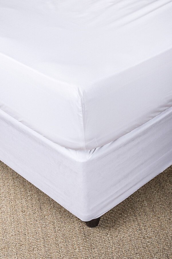 tinylamb Beyaz Organik Pamuk Penye Bebek Çarşaf 80x180cm