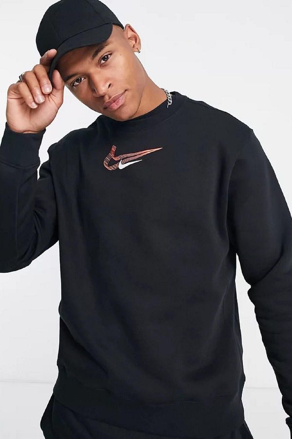 Nike swoosh graphic sweatshirt discount