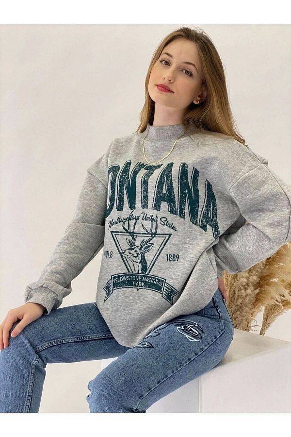 blackjack giyim-Essentials Anthracite Oversize Sweatshirt 1