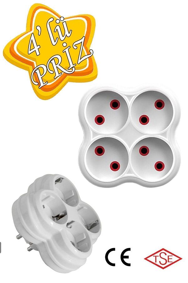 GLASWEN-Four-Eyed 4-Plus Grounded Child-Proof Multi-Group Socket Duplication Quadruple Plug Socket Surface Mounted Daisy 1