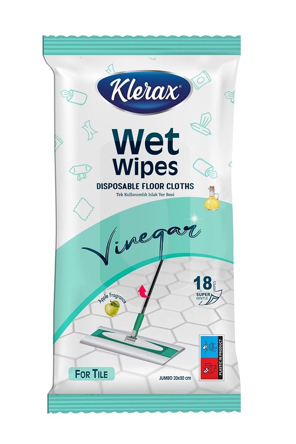 Klerax-Tile, ceramic, Marble Wet Floor Cloth with Vinegar Extract Jumbo 20x30 Cm 18 Sheets 1