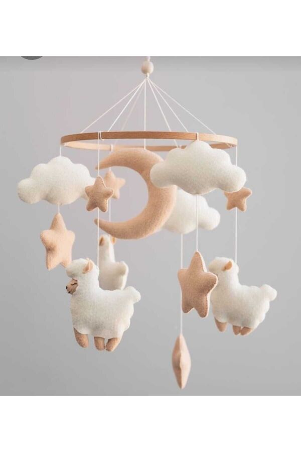 Duygunun Keçe Tasarımı Özel Tasarım Kız Bebek Erkek Bebek Müziksiz Beşik Dönencesi