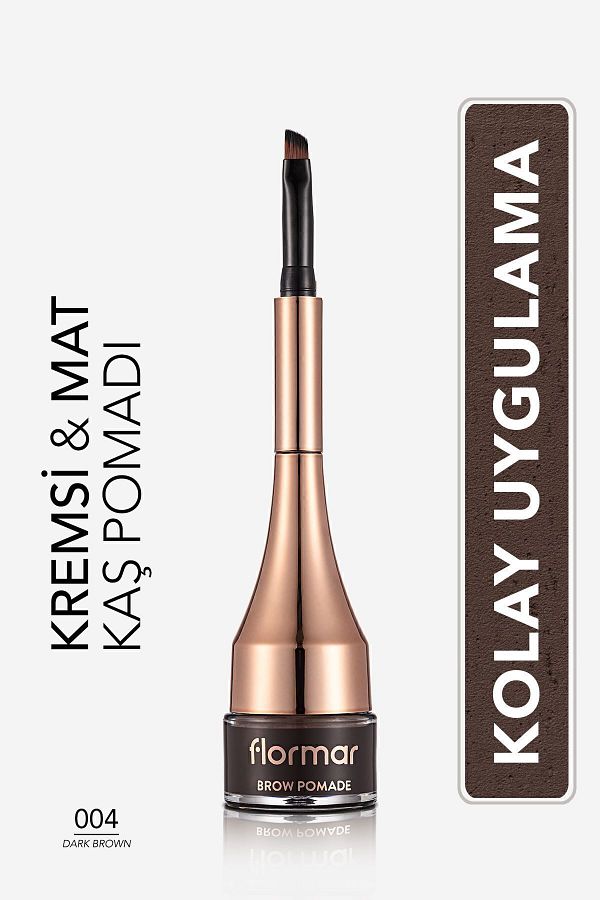 Flormar-Intense Pigmented Permanent Eyebrow Pomade - Brow Pomade - 004 Dark Brown -8690604572212 1