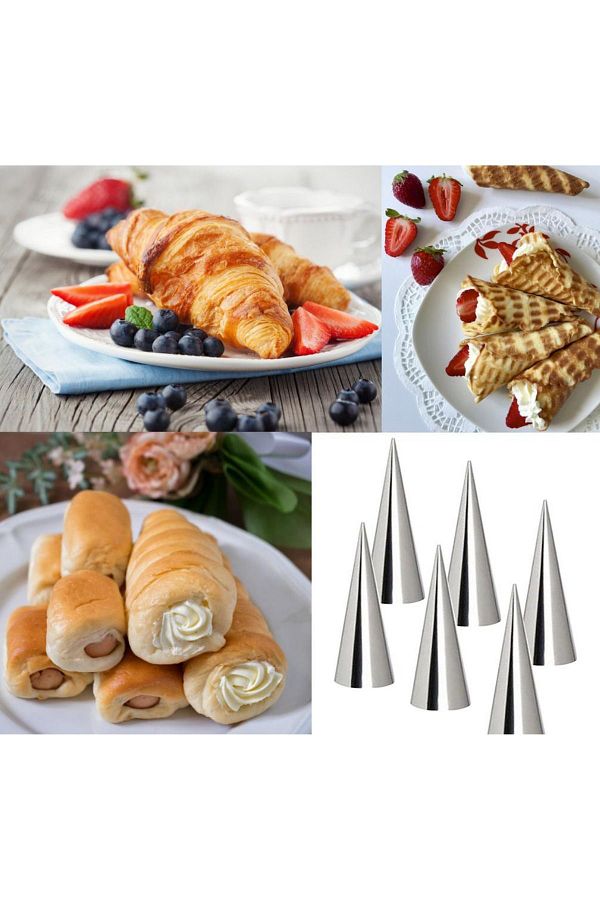 Yayke-Stainless Steel Horn Funnel Mold And Dough Shaper (6 LI) 1