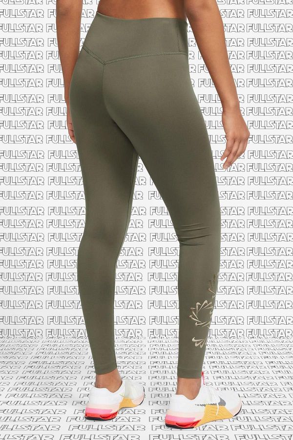 Nike One Therma Fit GRX Khaki Tight Fit Leggings Recovery Thermal Leggings Khaki Brown Trendyol