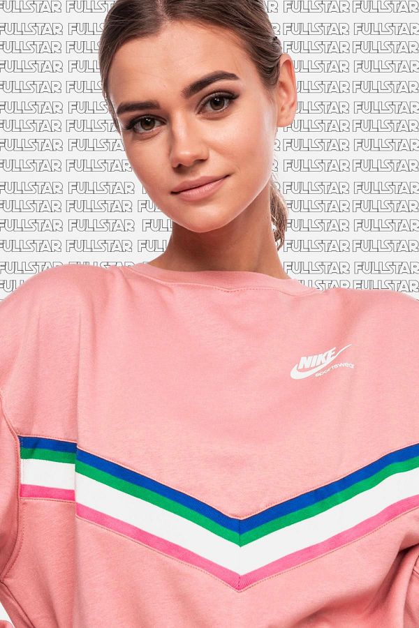 Nike heritage crew sweatshirt pink clearance