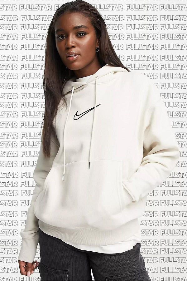 Nike Swoosh Phoenix Loose Fit Hoodie Loose Fit Raised Hooded Sweatshirt Cream Trendyol