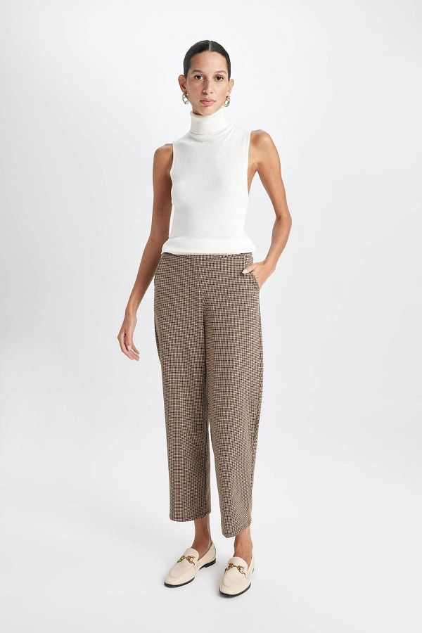 DeFacto-Houndstooth Pattern Joggers with Pockets 1