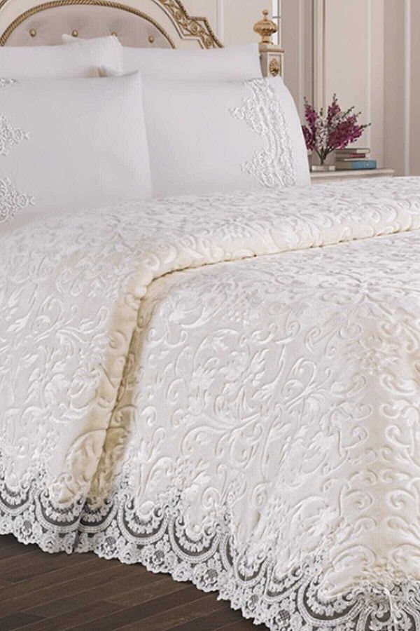 BELENAY-Set pătură dublă - Merissa Cream 1