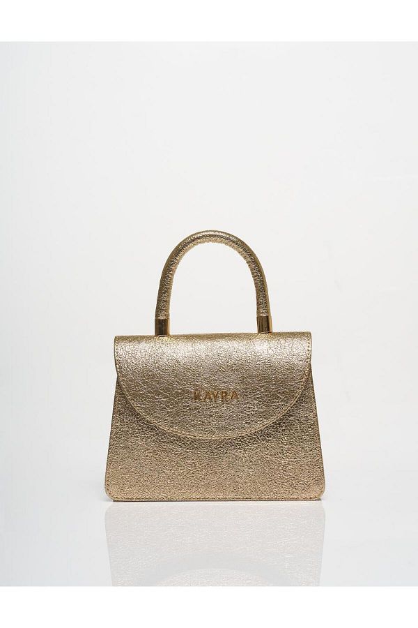 Kayra-Geanta Mini Clamshell Gold 1