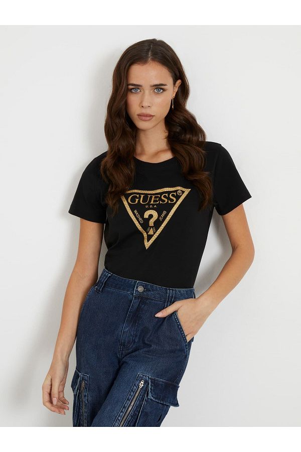 Guess Gold Triangle Women s Regular Fit T shirt Trendyol