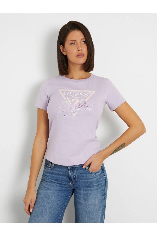 Guess purple t shirt shop