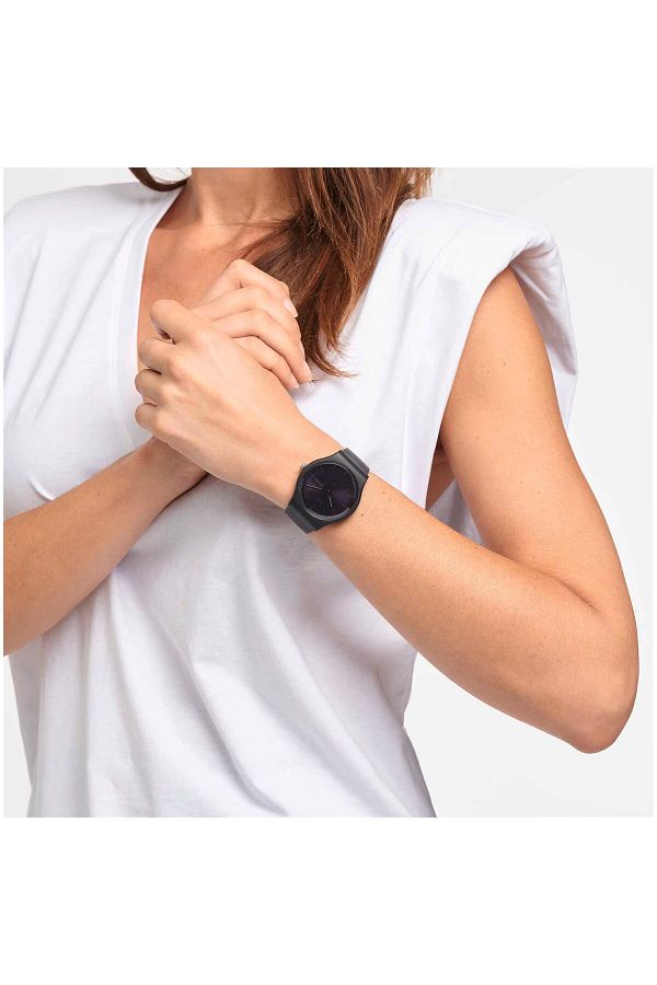 Swatch Watch Black Black Trendyol