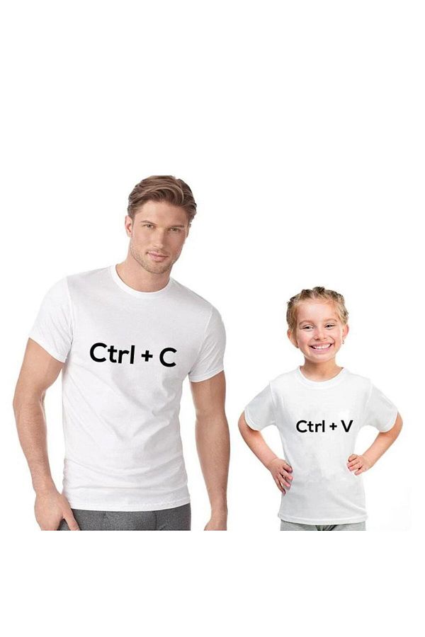 Tshirthane-Father Son Girl Ctrl C Ctrl V T-Shirt (SINGLE PRODUCT PRICE ADD 2 PIECES TO DO COMBIN) 1