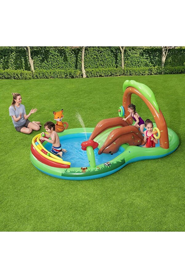 TOYFEST Kaydıraklı Sulu Oyun Havuzu Seti - 295 x 199 x 130 CM